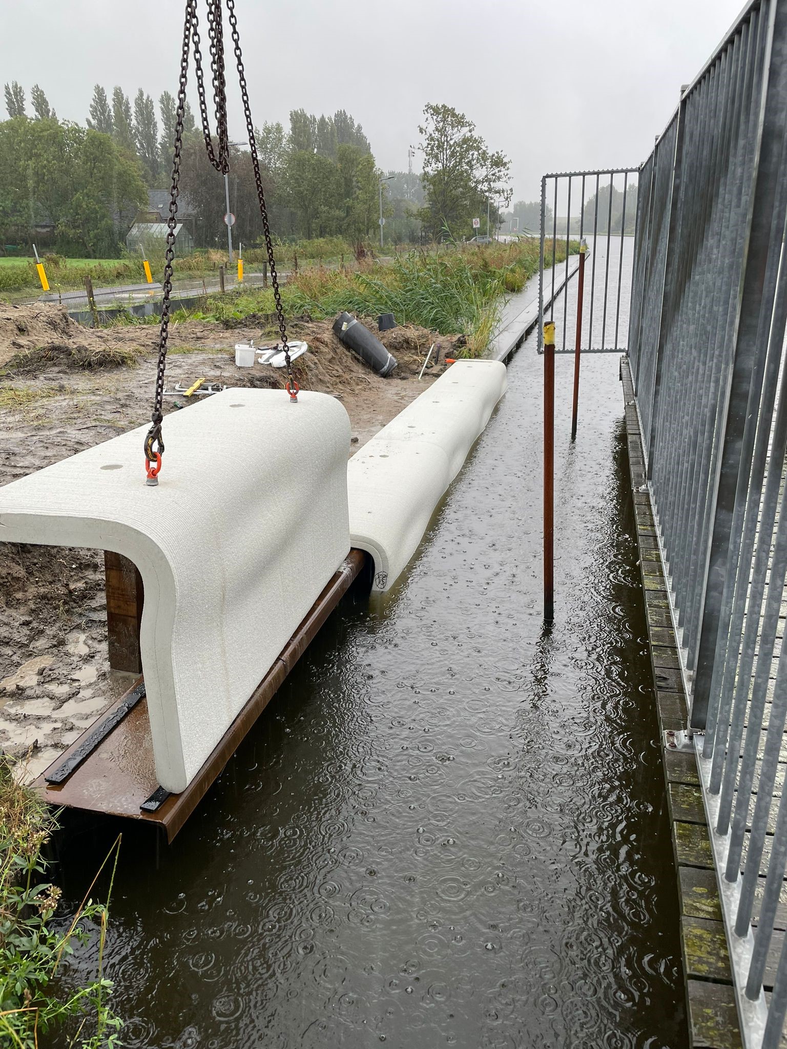 3D-geprinte betonnen deksloven Delftse Schie